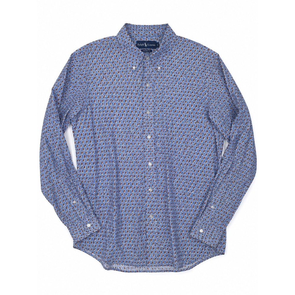 Ralph Lauren Mens Blue Paisley Preppy Classic Custom Fit Button Down Shirt XXL - Picture 1 of 7